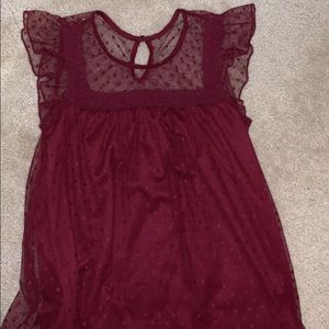 Flowy blouse with mesh dots